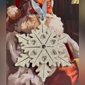 Pandora 2015 White Snowflake Ornament with Silver Accent